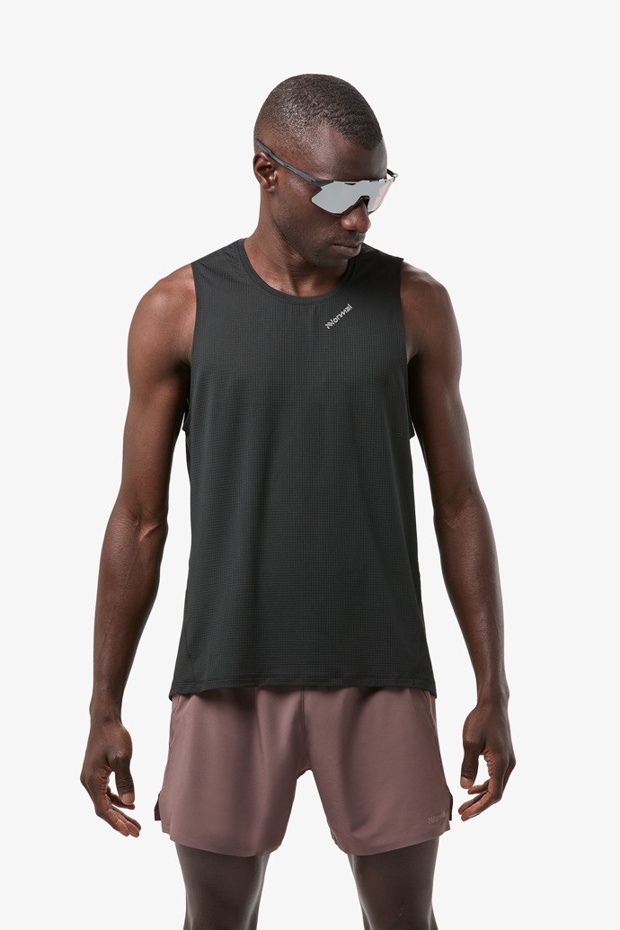 NNormal Race Tank Top Mustat | HMASXRV-07